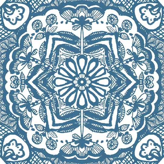 FloorPops Erina Blue Peel & Stick Floor Tiles